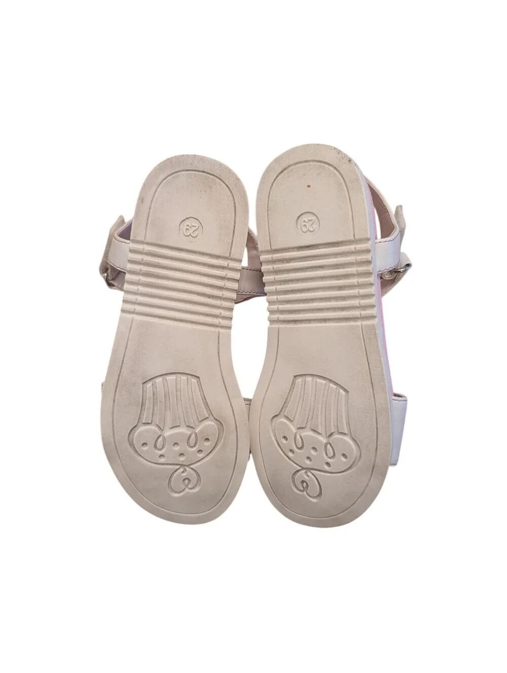 Cupcake Couture Girls' White and Pink T-Strap Sandals Leather Size 11